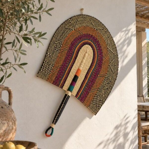 XL Giant woven fan wall decor and art