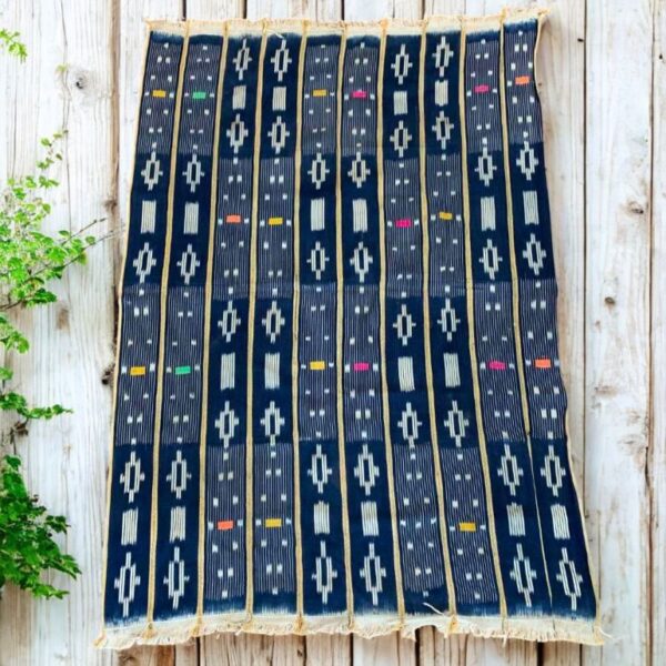 Traditional plant-dyed cloth with textured variations.
