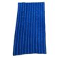 Full view of the indigo cotton cloth in mid and deep blue stripes on a white background