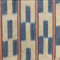 Close-up of the pale cotton cloth with stepped indigo bars and blocks