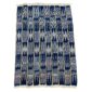 Full view of the dark indigo cotton cloth with pale arrow and zigzag motifs on a white background