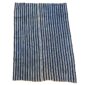 Full view of the cotton cloth with fine indigo and pale stripes on a white background