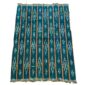 Full view of the green-blue cotton cloth with pale diamond motifs on a white background
