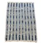 Full view of the pale striped cotton cloth with narrow indigo motif columns on a white background