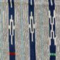 Close-up of the pale striped cotton cloth with narrow indigo motif columns