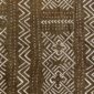 Close-up of the earth-toned mudcloth with pale zigzag and diamond panels