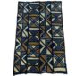 Full view of the medium dark mudcloth with large warm-toned triangles and bow-tie shapes on a white background