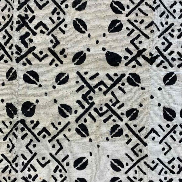 bashiri-mudcloth-medium-164-dorcas-bogolan-african-fabric-3 Close-up of the light mudcloth with dark seed shapes and angular lines