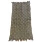 Full view of the medium muted earth-toned mudcloth with pale crosses and dots on a white background