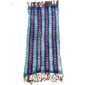 Full view of the small mudcloth with alternating jewel-toned strips and pale chevrons on a white background