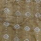 Close-up of the muted earth-toned mudcloth with stacks of pale arrowheads