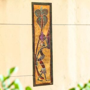 African batik fabric wall decor.
