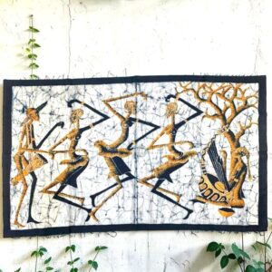 Symbolic African batik textile art.