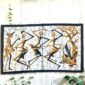 Symbolic African batik textile art.
