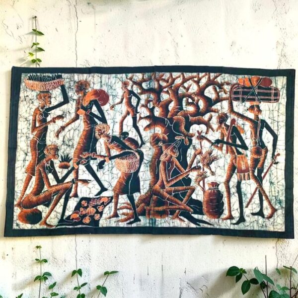 batik-wall-hanging-large-009-bolga West African batik decorative textile.