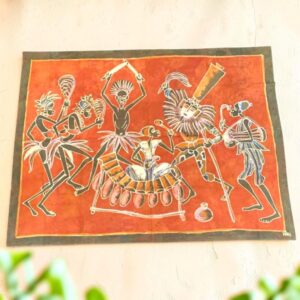 Contemporary African batik fabric decor.