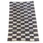 Detail of the horizontal striped pattern with an open-weave dot band on this handwoven Sahel cotton blanket