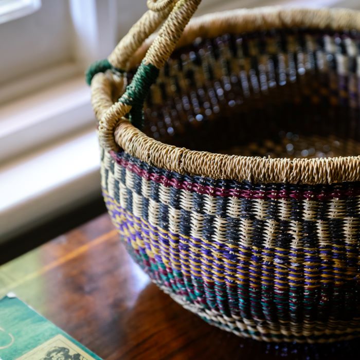 round woven basket 