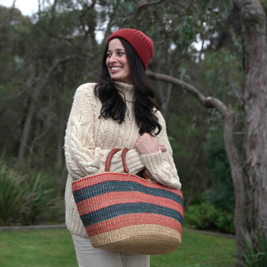 african woven basket