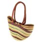 Angled view of the long handle market basket showing the woven interior