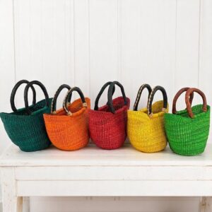 woven colourful market baskets