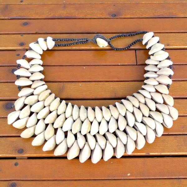 cowerie-necklace-J-COWR-0030-Stereo (1) cowrie necklace with 4 rows