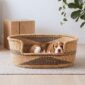 extra large handmade pet basket with design