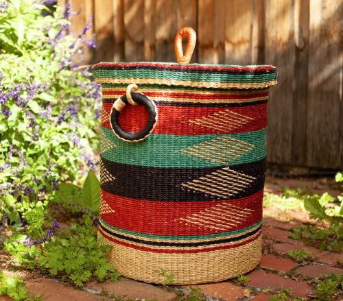 woven laundry African Bolga basket 