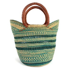 Handwoven elephant grass carry basket.