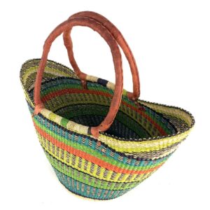 market-basket-standard-539-Antelope (2) Angled view of the lime green, teal and orange extra large market basket with rounded handles