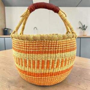 Bolga basket ready for everyday tasks.