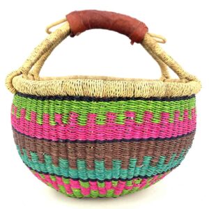 A bright and vibrant medium round basket