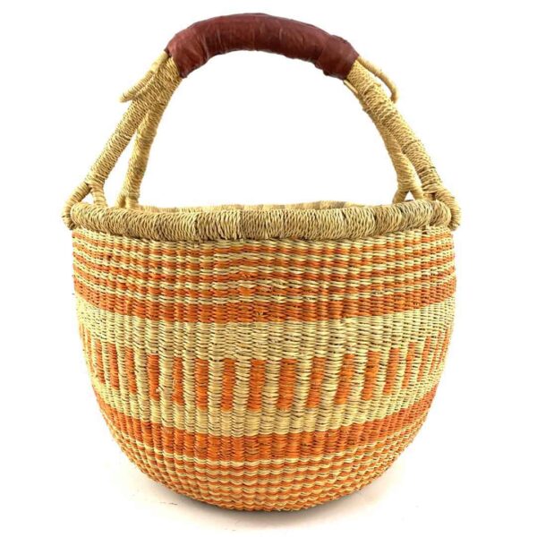 medium-round-basket-650-Eucalyptus (1) Handwoven elephant grass utility piece.