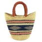 Front view of the mini market basket with a deep-toned diamond band and warm accent stripes