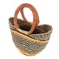 Angled view of the mini market basket showing the woven interior