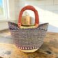 Colourful handmade mini market basket from Ghana