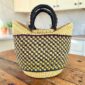 Traditional mini market basket with handwoven pattern