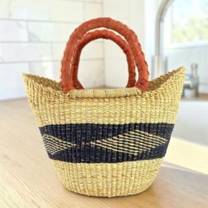 Handmade mini Bolga market basket from Ghana
