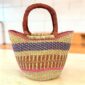 Mini elephant grass Bolga basket traditionally handwoven in Ghana