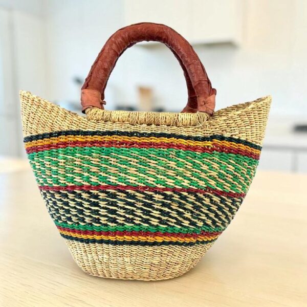 mini-market-woven-basket-324-blur (1) Small Ghana market basket handmade from woven elephant grass