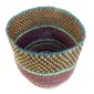 Top view of the jewel-tone planter basket showing the woven interior
