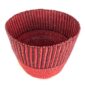 Top view of the tonal ribbed planter basket showing the woven interior
