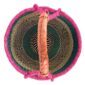 Front view of the large round Bolga basket, rainforrest