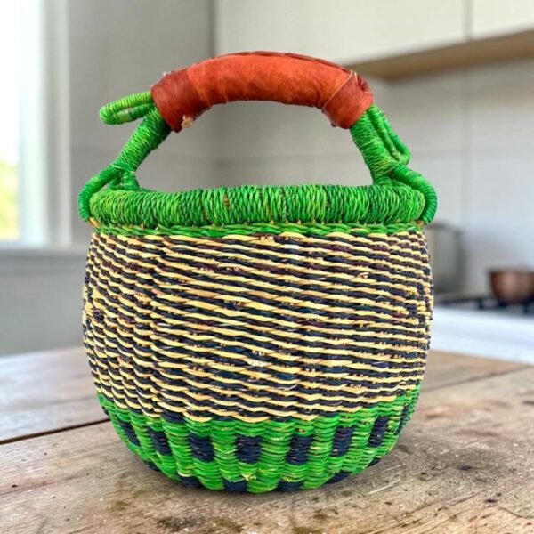 small-round-basket-679-Brightfuture (1) Natural woven small round Bolga basket for gifts, storage, and home décor