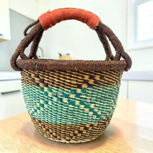 Small elephant grass Bolga basket handwoven in Bolgatanga Ghana