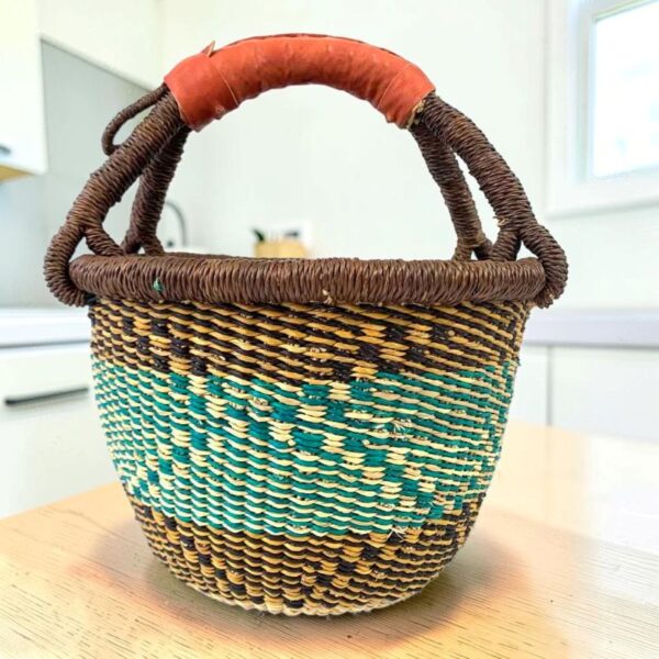 Small elephant grass Bolga basket handwoven in Bolgatanga Ghana