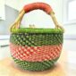 Small round Bashiri Bolga basket in elephant grass from Bolgatanga Ghana