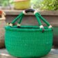Green woven basket