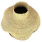 Angled view of the natural Bolga wave pot basket showing the woven neck