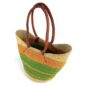Angled view of the long handle market basket showing the woven interior